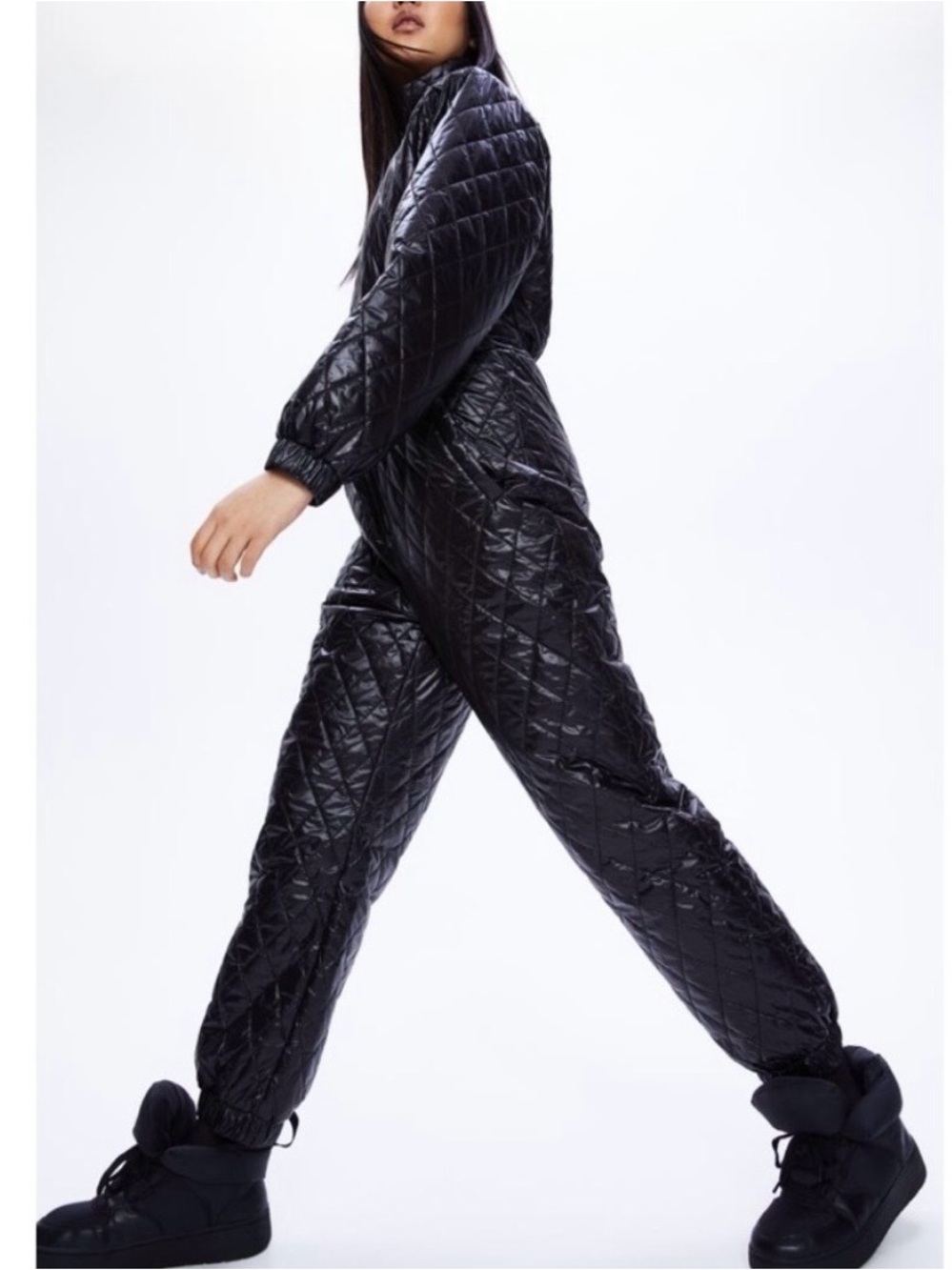 H&M Water-Repellent Quilted Snow Suit Black NEW - Picture 3 of 13